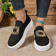 Load image into Gallery viewer, European and American foreign trade thick-soled fly-woven breathable low-top single-layer shoes women's cross-border chain decorative leg loafers wish
