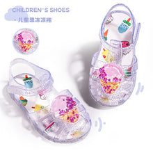 Load image into Gallery viewer, Fashionable Summer New Children's Jelly Sandals Trendy Sweet Beach Shoes Girls Cartoon Fruit Sandals Students Kids Crystal Shoes
