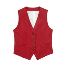 Load image into Gallery viewer, HH Summer Women Elegant Solid Single Breasted V Neck Casual Vest Top Female Fashion Office Lady Chic Outerwear Vest
