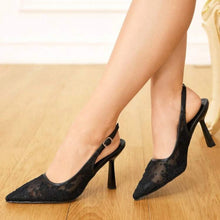 Load image into Gallery viewer, Women's Elegant Lace High Heel Pointed Toe Dress Sandals
