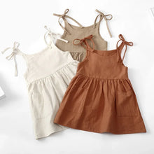 Load image into Gallery viewer, Girls' Solid Cotton Sleeveless Sundress
