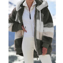 Load image into Gallery viewer, Oversized Jacket for Women Coat 2025 Autumn Winter Warm Plush Pocket Hooded Streetwear Loose Lady Zipper Cashmere Outerwear Coat
