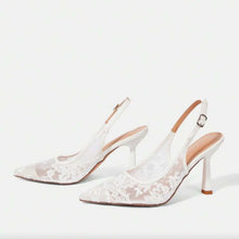 Load image into Gallery viewer, Women's Elegant Lace High Heel Pointed Toe Dress Sandals
