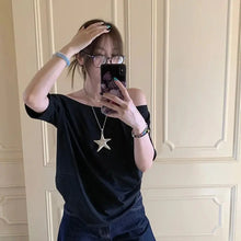 Load image into Gallery viewer, T-shirts Women Solid Simple Summer Casual Cleanfit Short Sleeve All-match Young Girls Streetwear Y2k Top Aesthetic Clothes Ins
