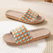 Load image into Gallery viewer, Summer Slippers for Women Home Linen Fabric Trend Designer Shoes Ladies Elegant Indoor Soft Anti-Slip Slides Unisex Lightweight
