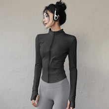 Load image into Gallery viewer, Long Sleeve Sports Jacket Women Zip Fitness Yoga Shirt Winter Warm Gym Top Activewear Running Coats Workout Clothes For Cycling
