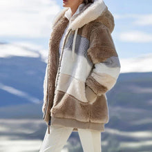 Load image into Gallery viewer, Oversized Jacket for Women Coat 2025 Autumn Winter Warm Plush Pocket Hooded Streetwear Loose Lady Zipper Cashmere Outerwear Coat
