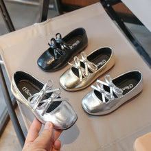 Load image into Gallery viewer, Girls' Princess Dance Shoes | Soft Sole Leather Bow Flats (Ages 3–12)
