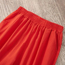 Load image into Gallery viewer, Women Summer Casual Loose Harem Elastic Waist Cotton Linen Pants Ninth Trousers
