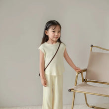 Load image into Gallery viewer, 1pcs Summer Children's Clothing Sets Girls Kids Toddler Clothes Solid Color T-shirt Tank Top +Length Pants  Baby Girl Clothes
