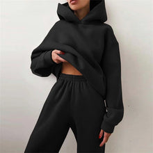 Load image into Gallery viewer, Women's Tracksuit Suit Autumn Fashion Warm Hoodie Sweatshirts Two Pieces Oversized Solid Casual Hoody Pullovers Long Pant Sets
