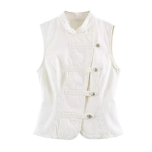 Load image into Gallery viewer, Retro Denim Blouse Travel Joker Vest
