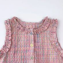 Load image into Gallery viewer, Pink Girl's Summer Two-piece Set with Single Breasted Sleeveless Top and Casual Pants, New Children's Sets Kids Clothes
