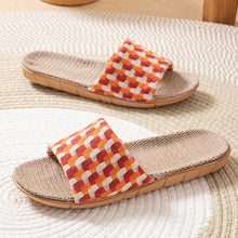 Load image into Gallery viewer, Summer Slippers for Women Home Linen Fabric Trend Designer Shoes Ladies Elegant Indoor Soft Anti-Slip Slides Unisex Lightweight
