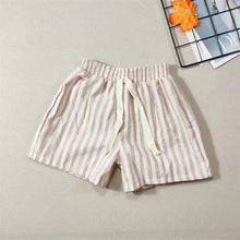 Load image into Gallery viewer, Children's Stripe Shorts Linen Cotton Toddler Kids Boys Girls Summer Casual Fifth Pants
