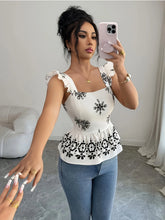 Load image into Gallery viewer, 2026  Spring and Summer Women's Clothing INS Outwear Sexy Shoulder Exposure Slimming Printed Little Shirt S
