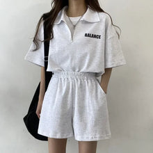 Load image into Gallery viewer, Women's Tracksuit Short Sets Sportswear Solid Print Shorts Sleeve Blouse Shorts Tracksuits Female Summer Casual Two Piece Sets
