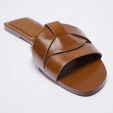 Load image into Gallery viewer, Flat Slippers Casual Shoes Woman 2026 Trend Luxury Summer Elegant Dresses Sandals Beach Designer House Round Toe Brand Bathroom
