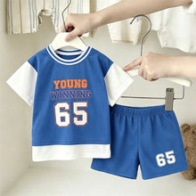 Load image into Gallery viewer, Summer Fashion Sports Suits Boys Trendy Clothing Short-sleeved Shorts Two Piece Set Toddler New Design Casual Sports Costume
