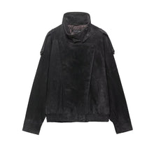 Load image into Gallery viewer, Women's Jacket Fall 2025 New Black Long Sleeve Pebble Faux Leather Jacket Motorcycle Style Personality Fashion
