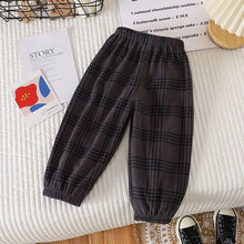 Load image into Gallery viewer, Summer Kids Casual Pants 1-6Y Simple Boys Grid Sweat Pants Korean Loose Thin Children Striped Letter Trousers
