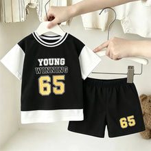 Load image into Gallery viewer, Summer Fashion Sports Suits Boys Trendy Clothing Short-sleeved Shorts Two Piece Set Toddler New Design Casual Sports Costume
