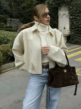 Load image into Gallery viewer, Women's Fashion Pilot Jacket with Bat Sleeves and Zipper, Casual Top
