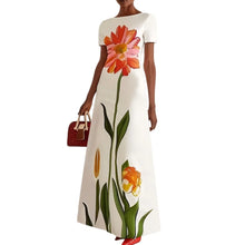 Load image into Gallery viewer, Women's Artistic Print Retro Slim-Fit Long Dress

