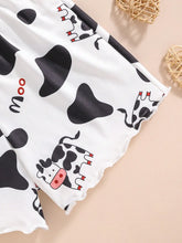Load image into Gallery viewer, Summer collection of fashionable home clothes for girls, cute cow patterned tank top shorts for outdoor leisure.
