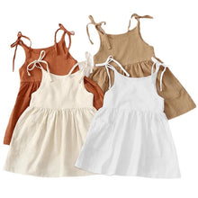 Load image into Gallery viewer, Summer Toddler Girl Dress Solid Cotton Sleeveless Children Dress Kids Sundress Slip Dress Fashion Girls Clothing
