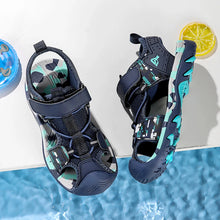 Load image into Gallery viewer, Kids Sandals Boys Breathable Anti-Slip Soft Sole Summer Beach Shoes Outdoor Lightweight Children Sandals with Adjustable Straps
