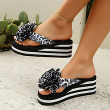 Load image into Gallery viewer, Summer Women Comfortable Sexy Leopard Flowers Soft Wedges Slippers Casual Beach Shoes New Flower Women's Sandals
