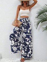 Load image into Gallery viewer, Summer vacation style casual and comfortable women's clothing floral print wide leg pants high waisted pants long pants
