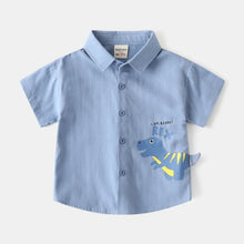 Load image into Gallery viewer, Boys' Cute Dinosaur Collar Short Sleeve Top (Ages 2–7Y)
