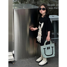 Load image into Gallery viewer, Girls Summer Dress Trendy Cool Fashionable Versatile Mid-Toddler T-Shirt to Big Kids Top  2025
