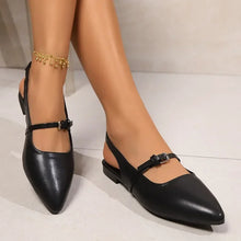 Load image into Gallery viewer, Women's Bling Pointed Toe Slingback Med Heel Shoes
