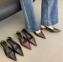 Load image into Gallery viewer, Women's Pointed Toe Slingback Dress Mule Pumps
