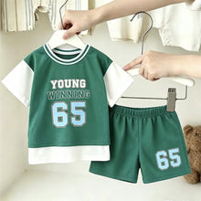 Load image into Gallery viewer, Summer Fashion Sports Suits Boys Trendy Clothing Short-sleeved Shorts Two Piece Set Toddler New Design Casual Sports Costume
