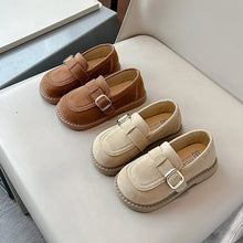 Load image into Gallery viewer, Spring Autumn New Children Shoes Simple Solid Color Girls Leather Shoes Causal Soft Moccasins Fashion Versatile Kids Flat Shoes
