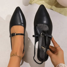 Load image into Gallery viewer, Women's Bling Pointed Toe Slingback Med Heel Shoes
