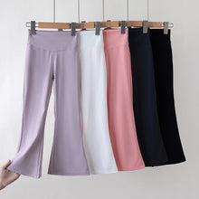 Load image into Gallery viewer, Girls Flared Pants High Waist Yoga Leggings Teenagers Stretch Elastic Waistband Kids Sportswear Trousers Autumn Spring
