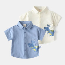 Load image into Gallery viewer, Boys' Cute Dinosaur Collar Short Sleeve Top (Ages 2–7Y)
