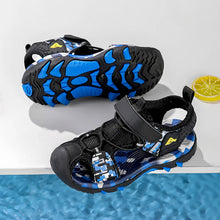 Load image into Gallery viewer, Kids Sandals Boys Breathable Anti-Slip Soft Sole Summer Beach Shoes Outdoor Lightweight Children Sandals with Adjustable Straps
