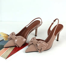 Load image into Gallery viewer, Women's Bow Knot Stiletto Bridal Slingback Heels

