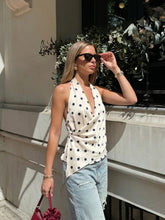 Load image into Gallery viewer, HH Women Fashion Halter Tops Draped Asymmetrical Hem Elegant Satin Sleeveless Summer Vest Female Casual Party Polka Dot Tops
