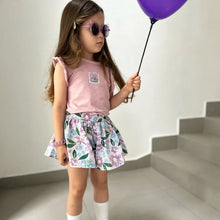 Load image into Gallery viewer, Summer Baby Girls Clothes Cotton Children's Clothing Sets for Kids  Butterfly Sleeve T-Shirts Flowers Print Shorts Two Piece
