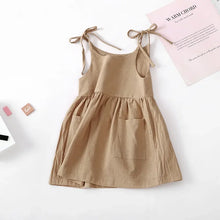 Load image into Gallery viewer, Girls' Solid Cotton Sleeveless Sundress
