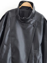 Load image into Gallery viewer, Women's Jacket Fall 2025 New Black Long Sleeve Pebble Faux Leather Jacket Motorcycle Style Personality Fashion

