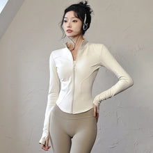 Load image into Gallery viewer, Long Sleeve Sports Jacket Women Zip Fitness Yoga Shirt Winter Warm Gym Top Activewear Running Coats Workout Clothes For Cycling
