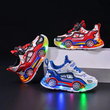 Load image into Gallery viewer, Spring Kids Shoes New Fashion Versatile Casual Shoe Anti Slip Cartoon Car Boy Shoe LED Lights Simple Trendy Sneakers Кроссовки
